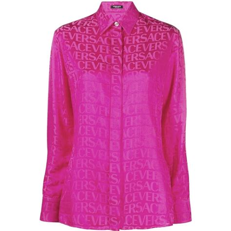 camicia versace blu e rosa|Camicie e bluse Versace rosa da donna .